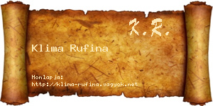 Klima Rufina névjegykártya